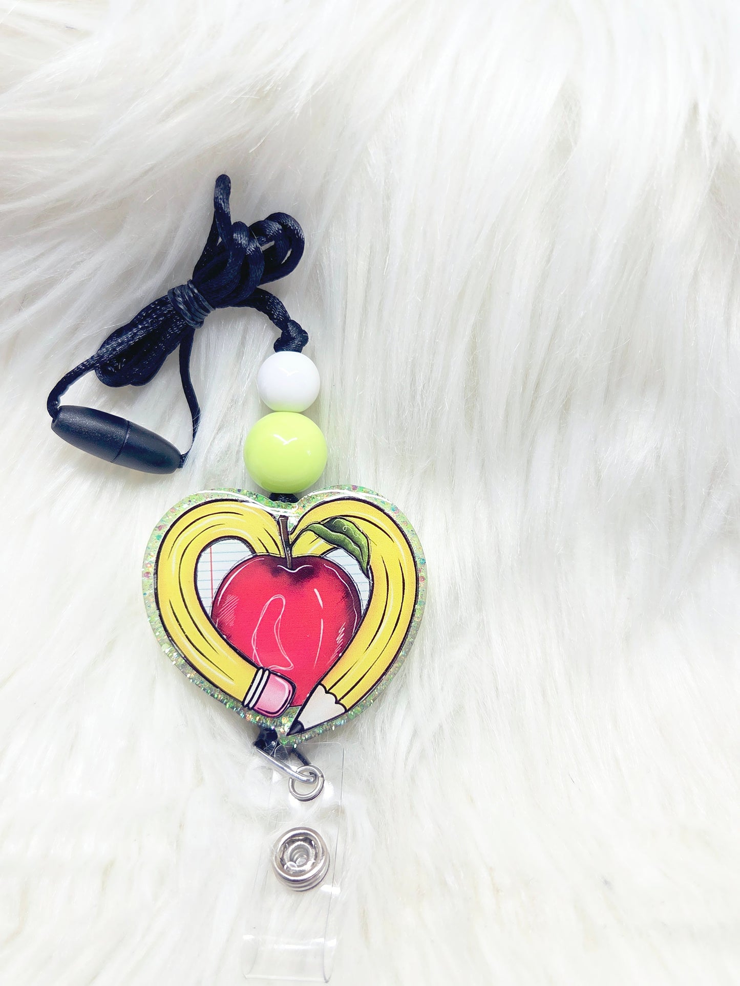 Pencil Apple Heart Lanyard