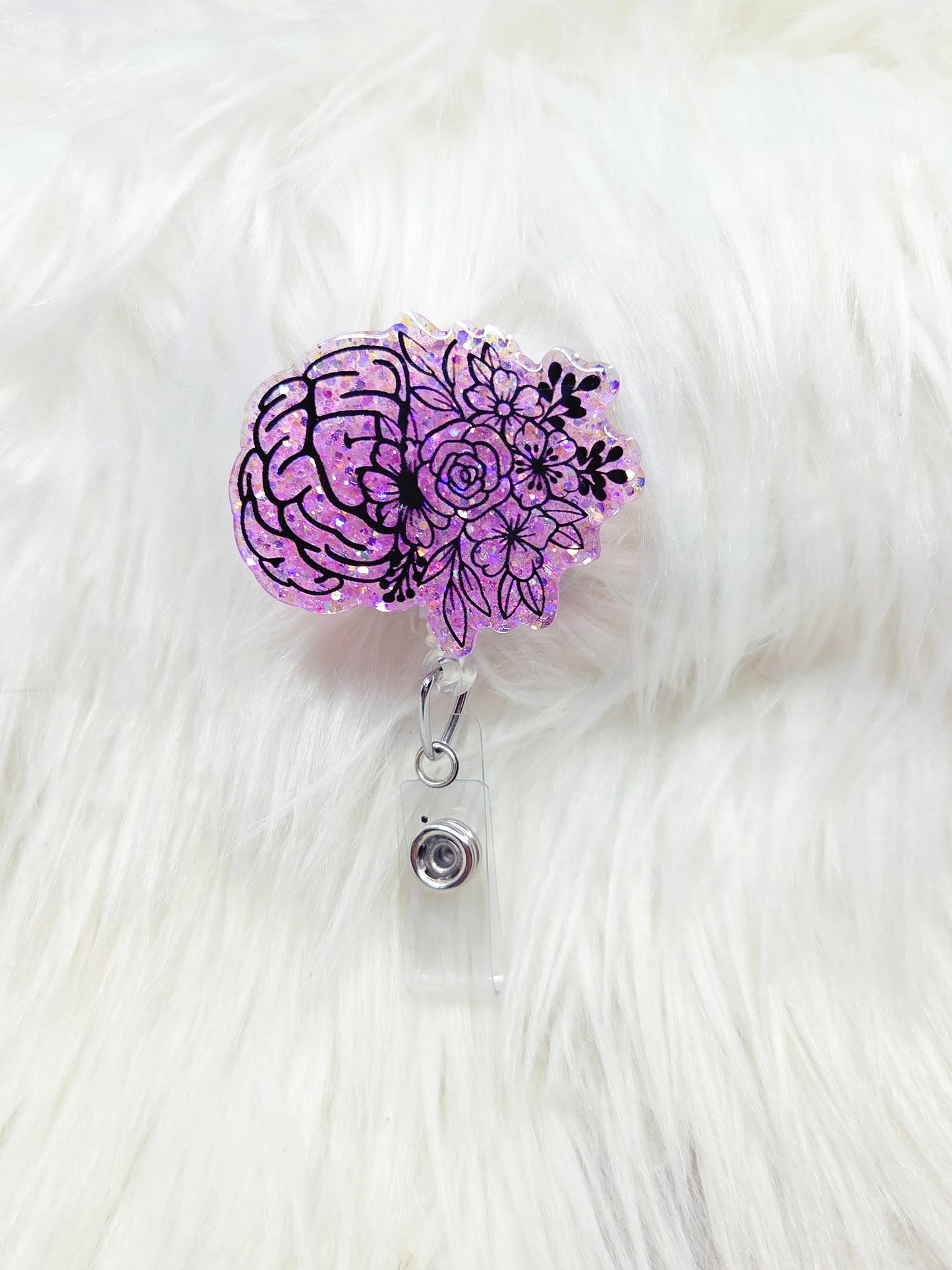 Floral Brain Badge Reel