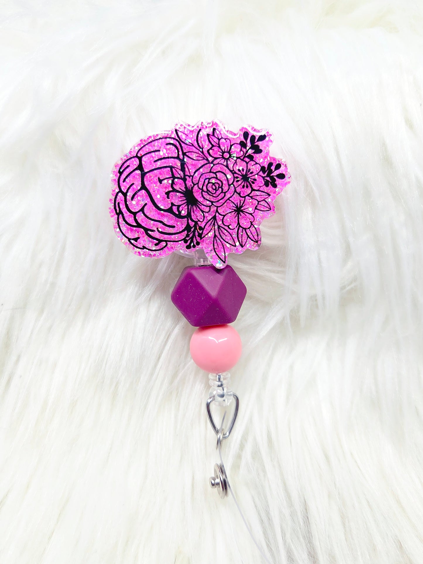 Floral Brain Badge Reel