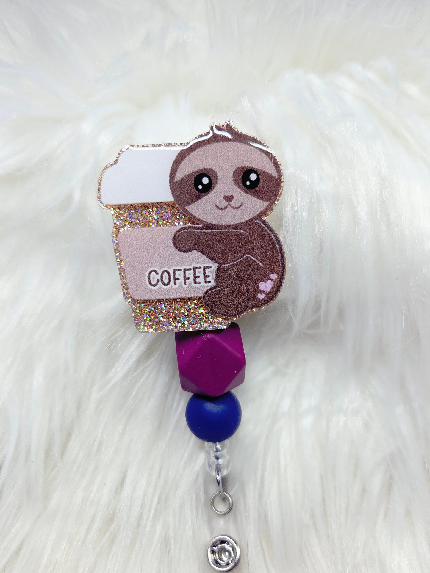 Sloth Coffee Badge Reel
