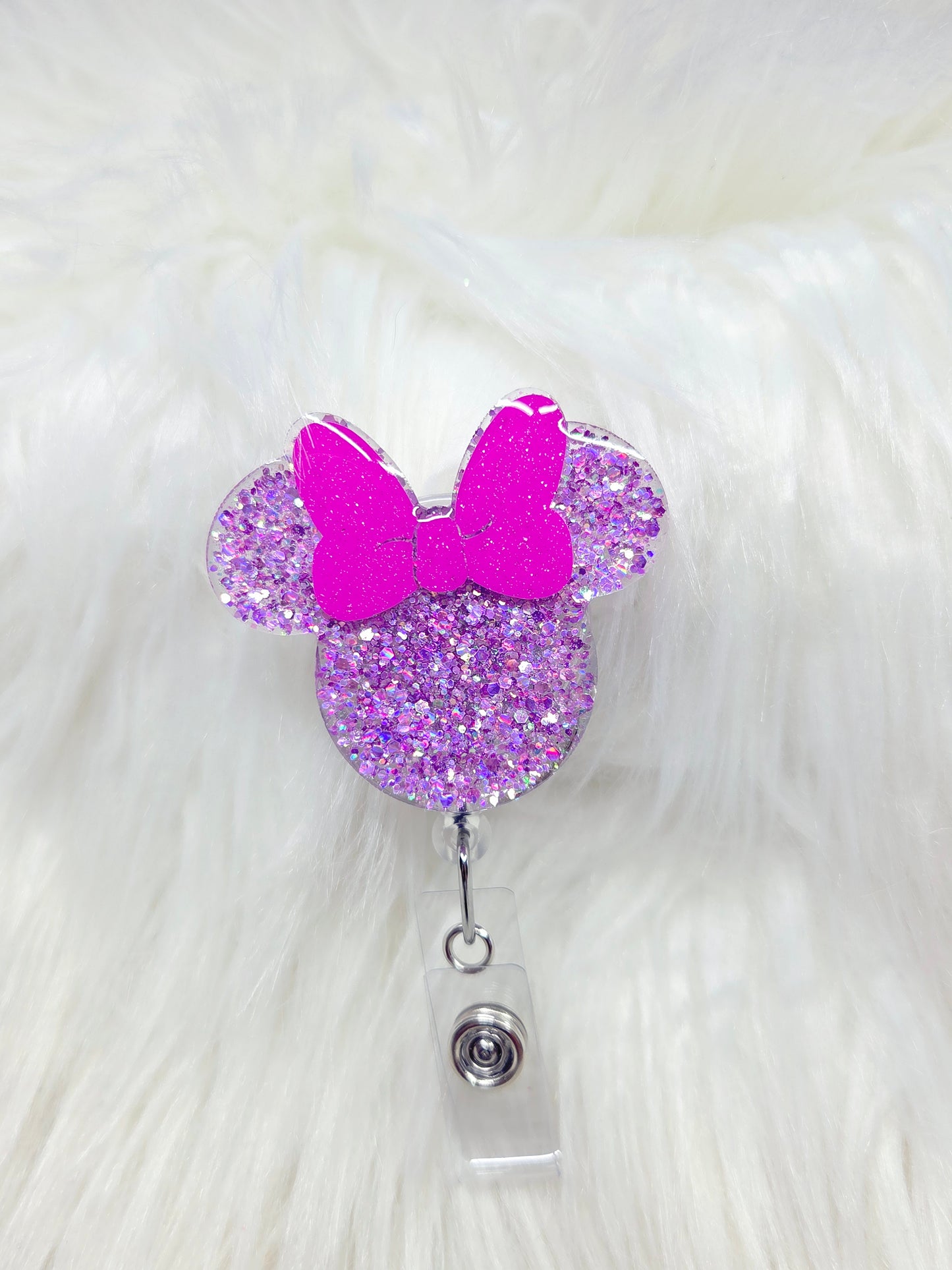 Mouse Ears w/ Bow Badge Reel