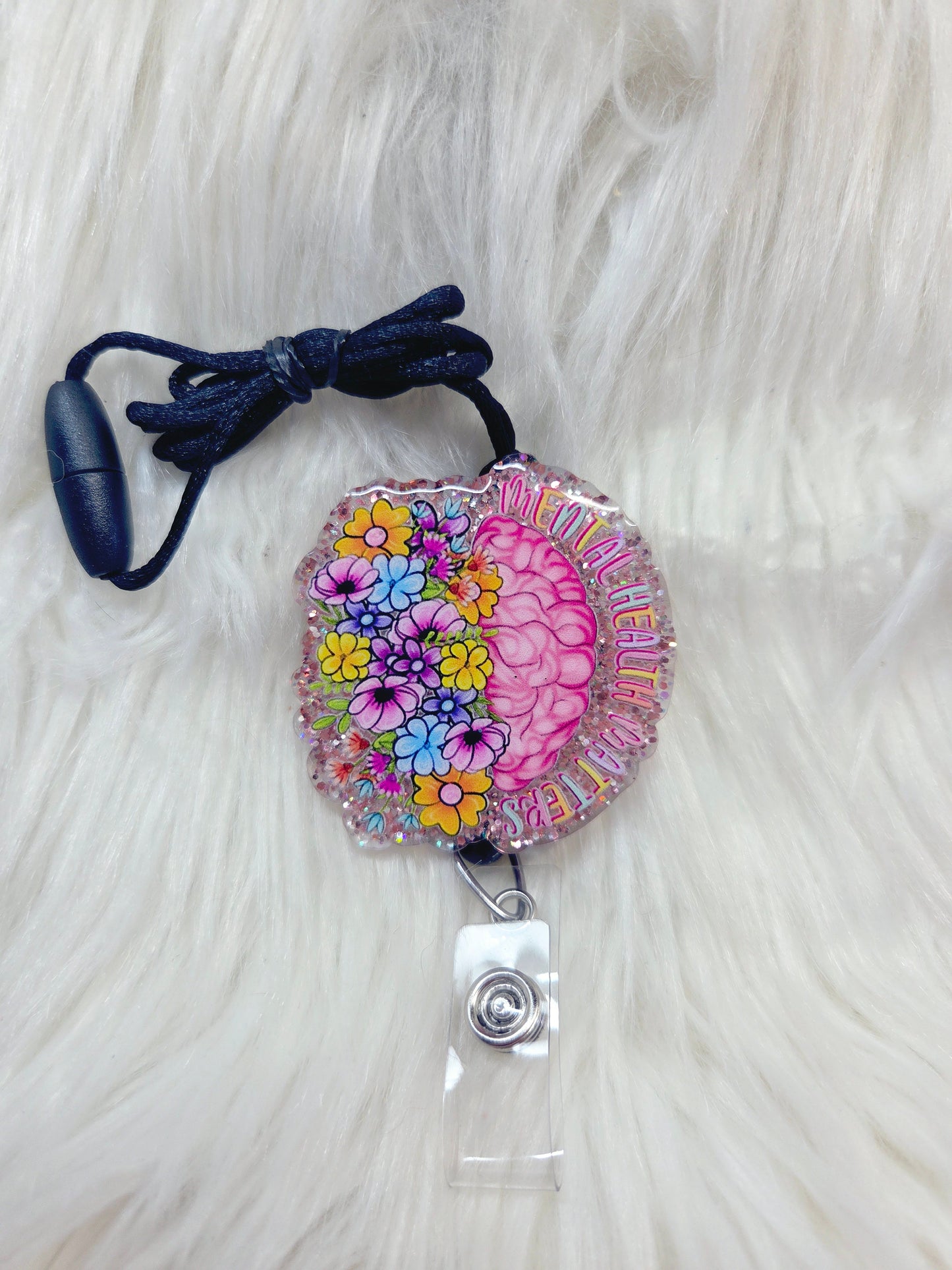 Mental Health Matters Floral Lanyard