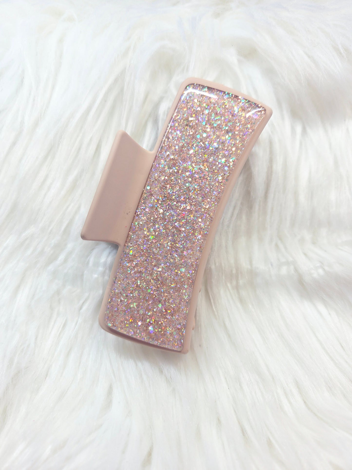Tan/Gold Glitter Hair Clip