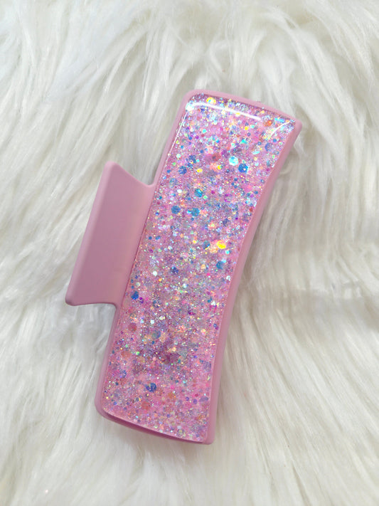 Pink Glitter Hair Clip
