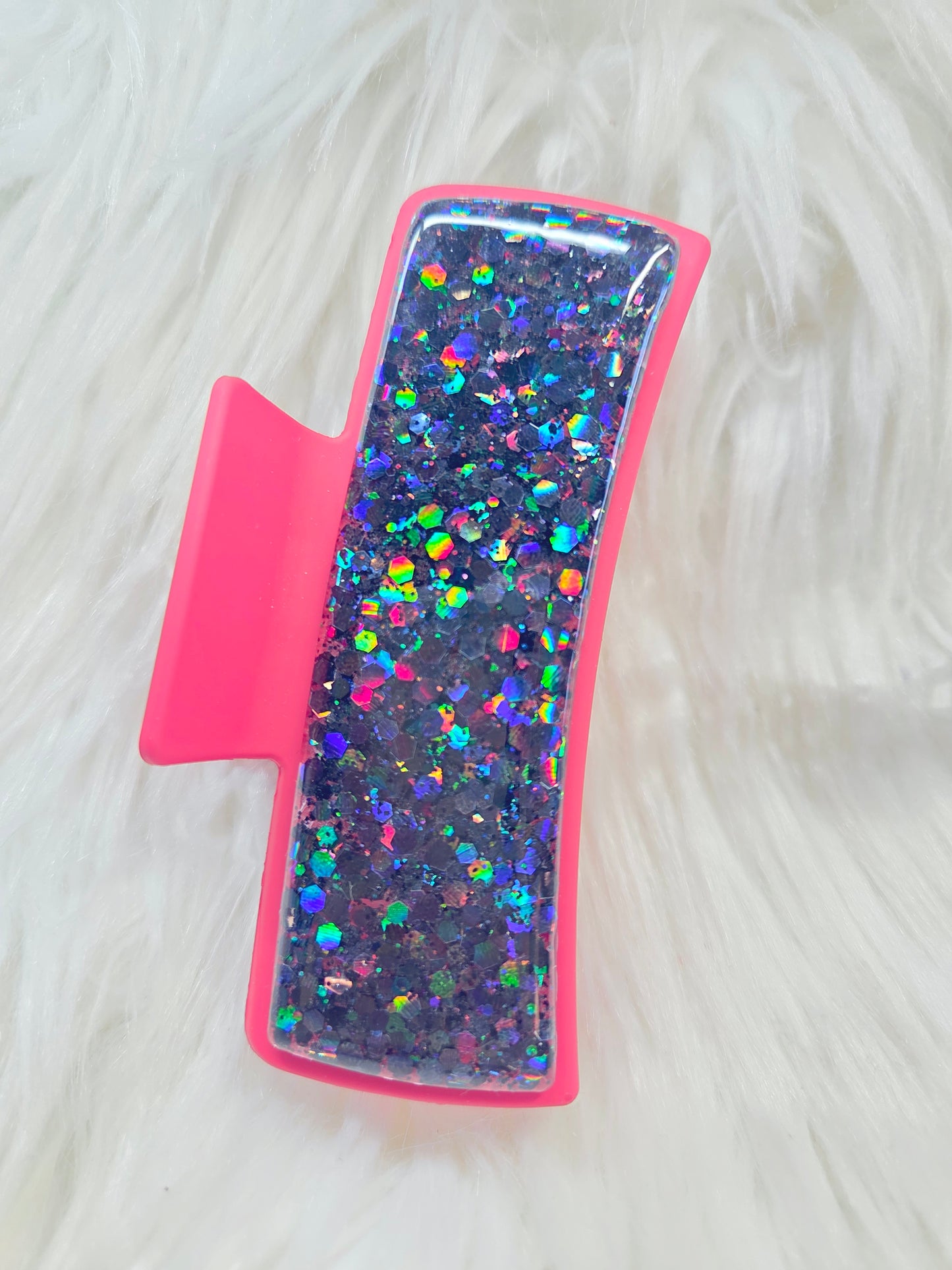 Red/Black Glitter Hair Clip