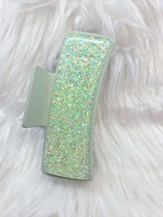 Green Glitter Hair Clip