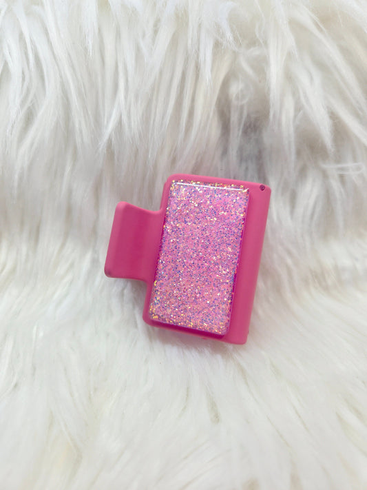 Pink Glitter Small Hair Clip