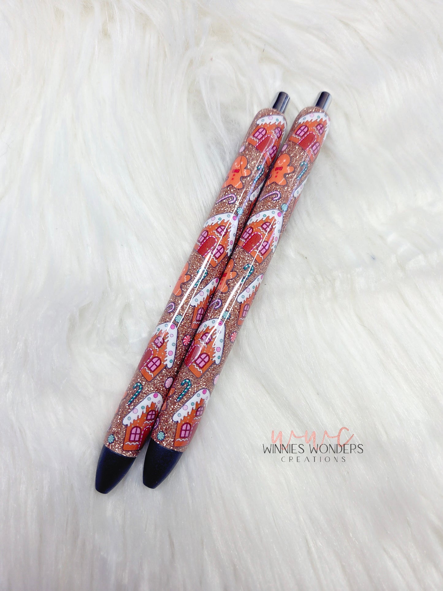 Gingerbread House Holiday Glitter Pens
