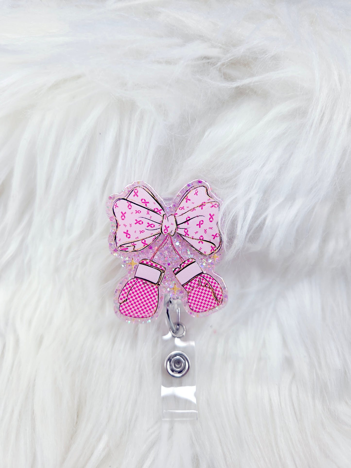 Breast Cancer Boxing Badge Reel