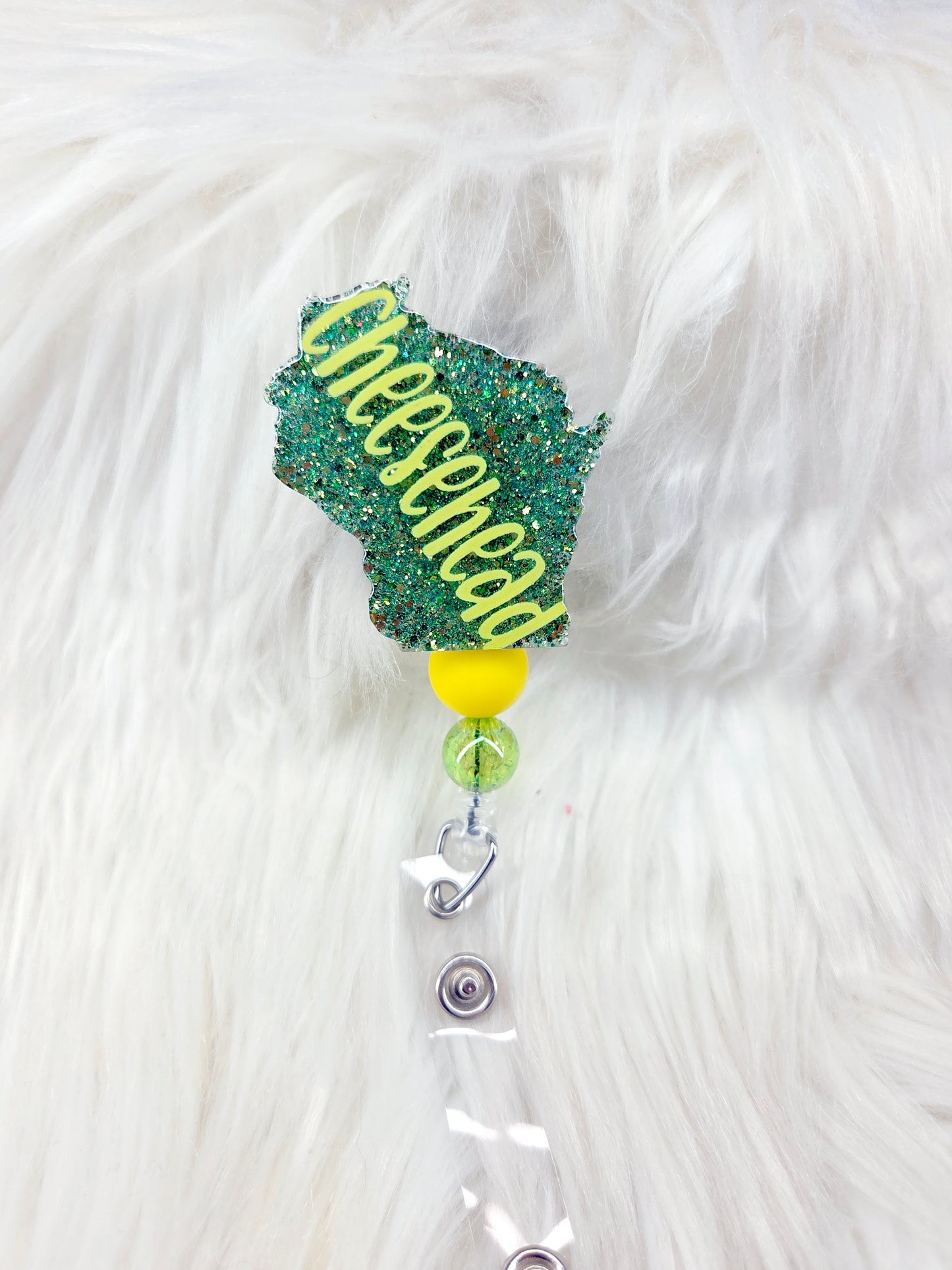Cheesehead Wisconsin Badge Reel