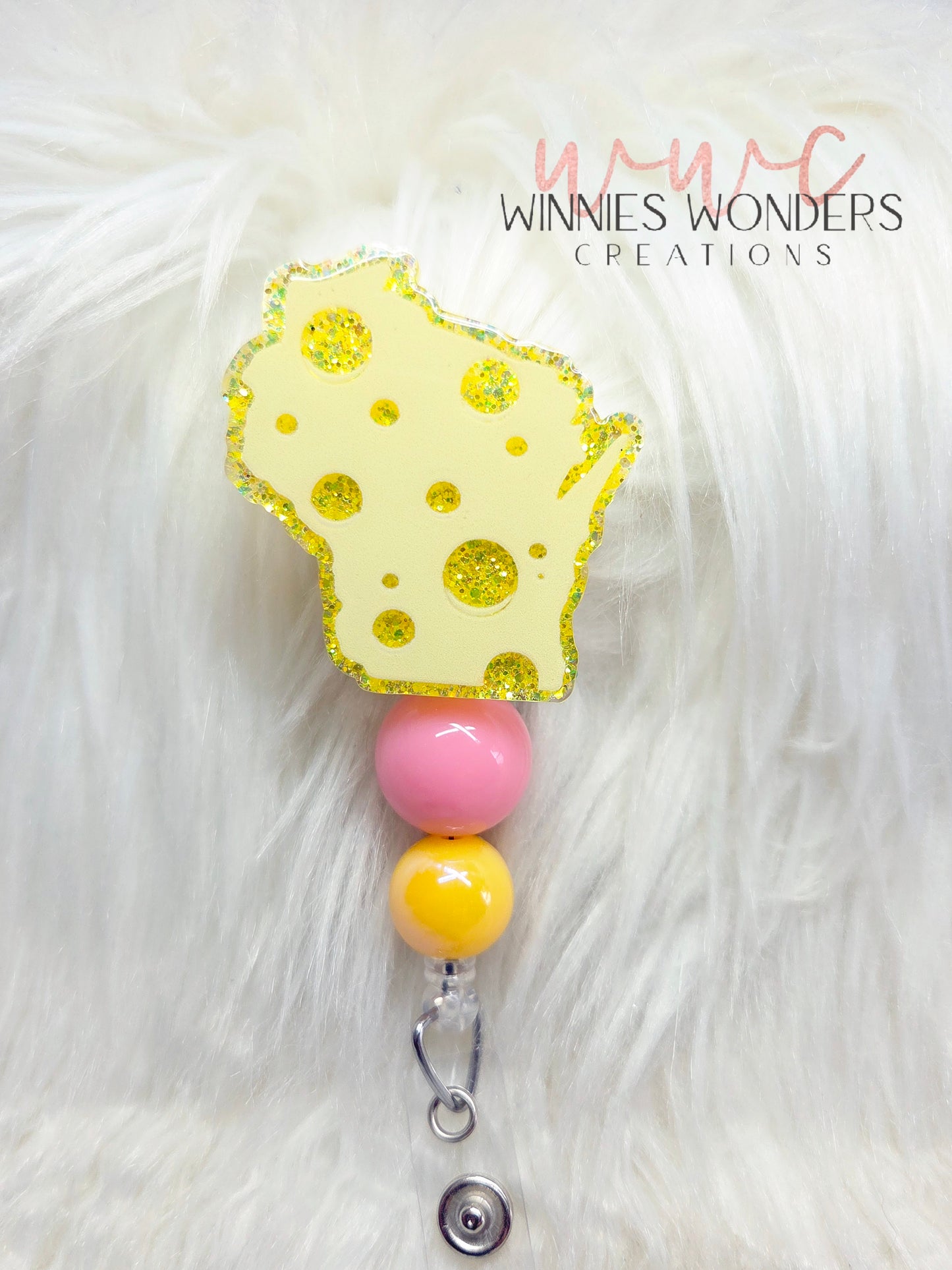Cheese Wisconsin Badge Reel