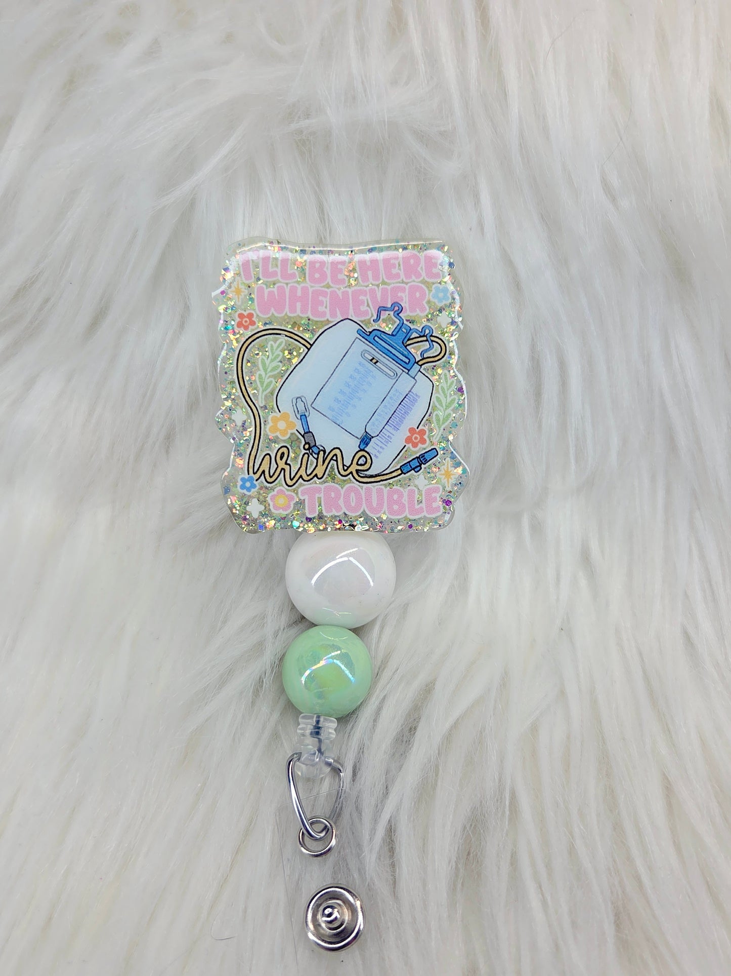 Urine Trouble Badge Reel