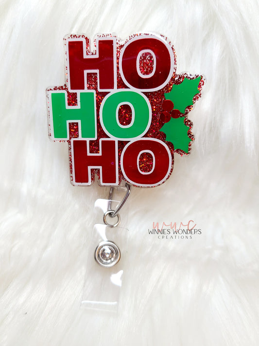 HO HO HO Badge Reel