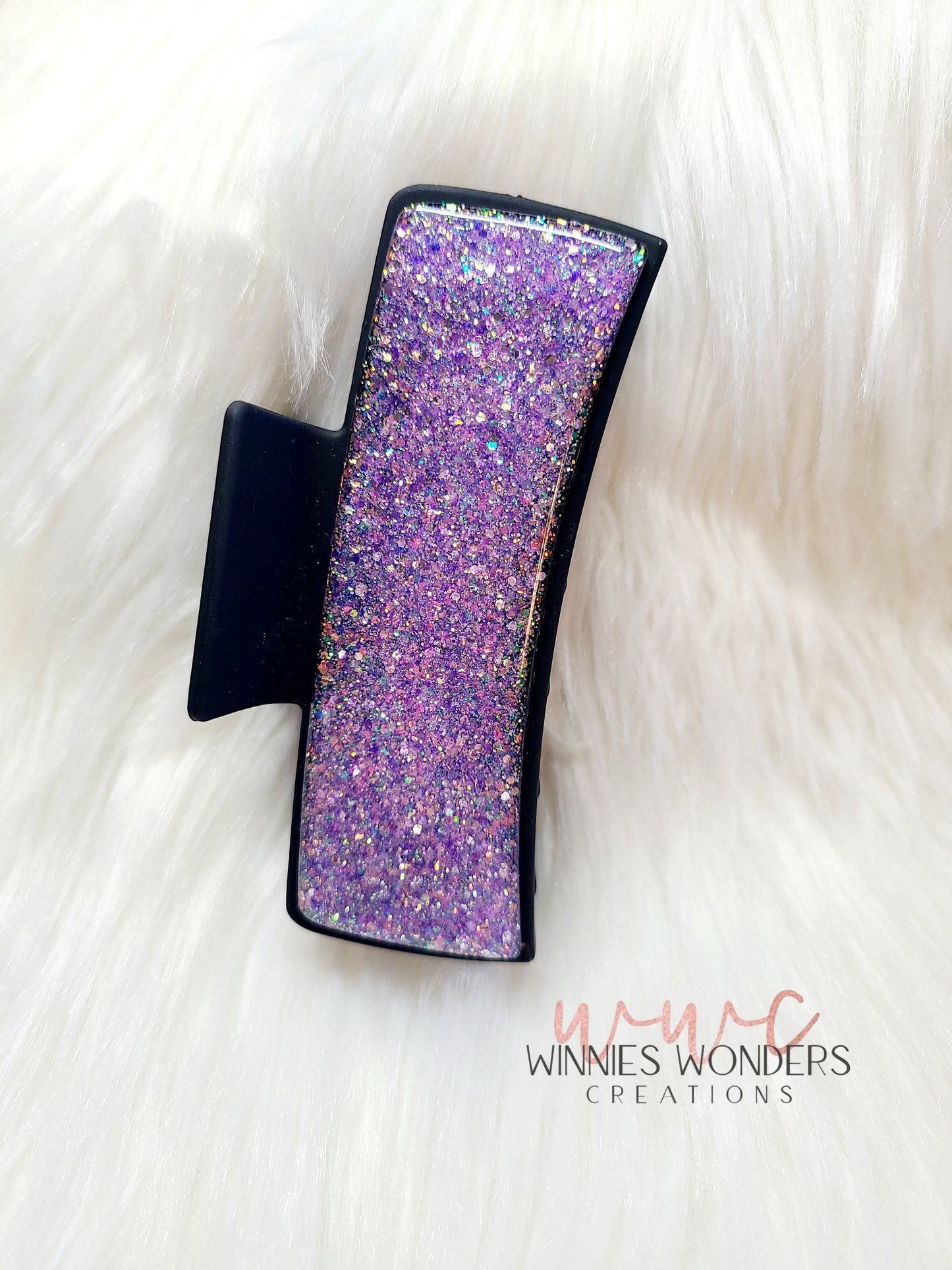 Purple Glitter Hair Clip