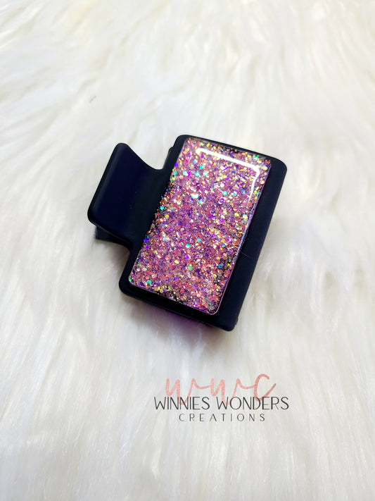 Pink Glitter Small Hair Clip