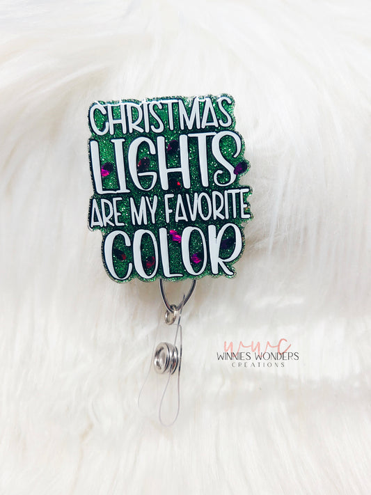 Favorite Lights Christmas Badge Reel