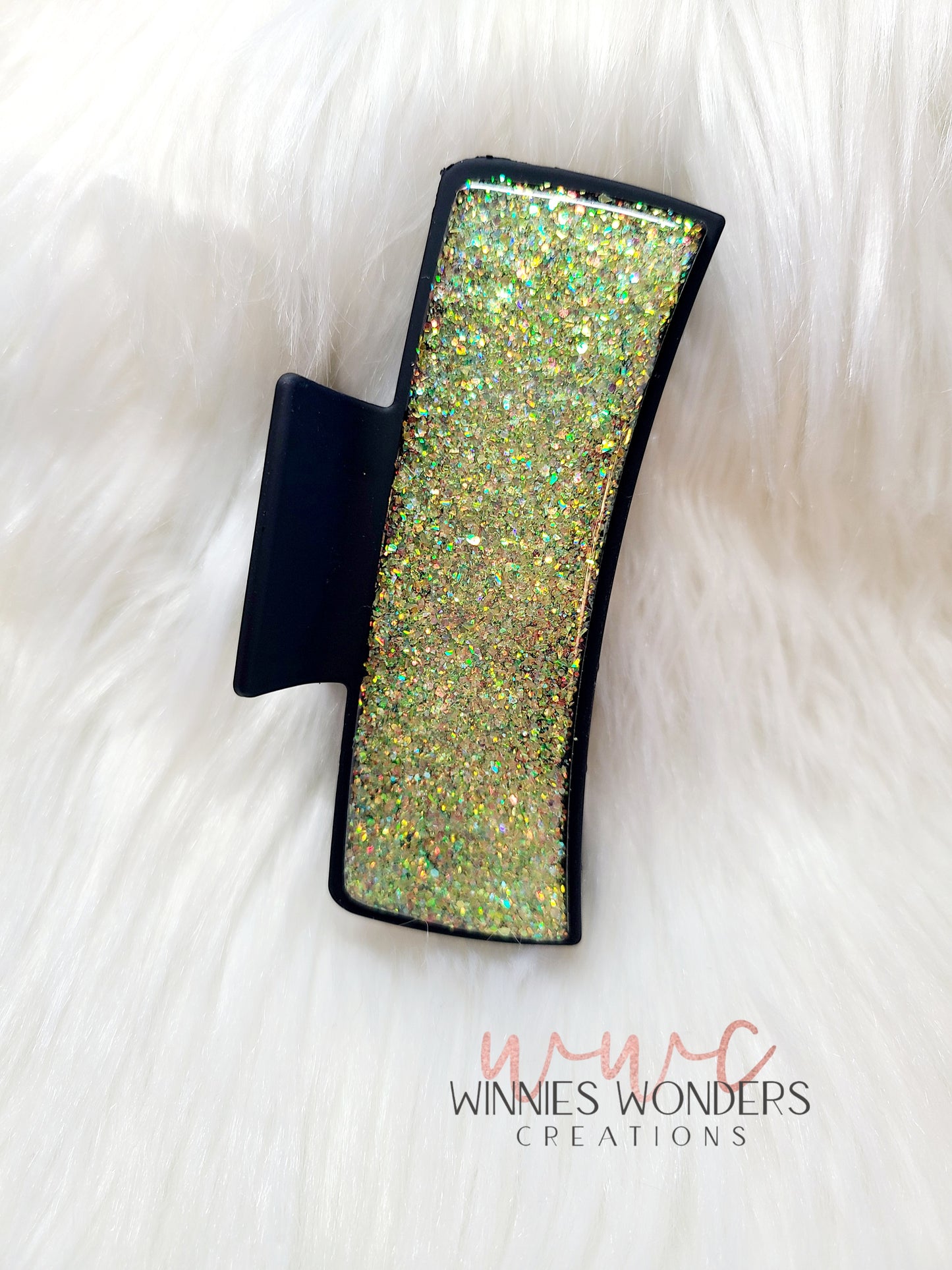 Green Glitter Hair Clip