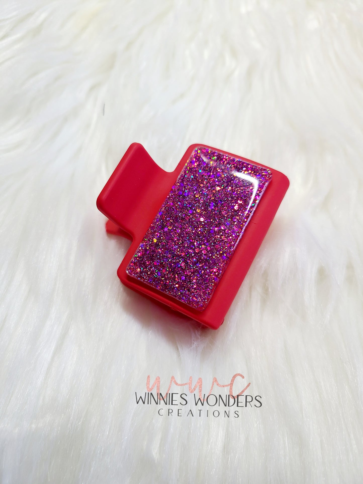 Pink Glitter Small Hair Clip