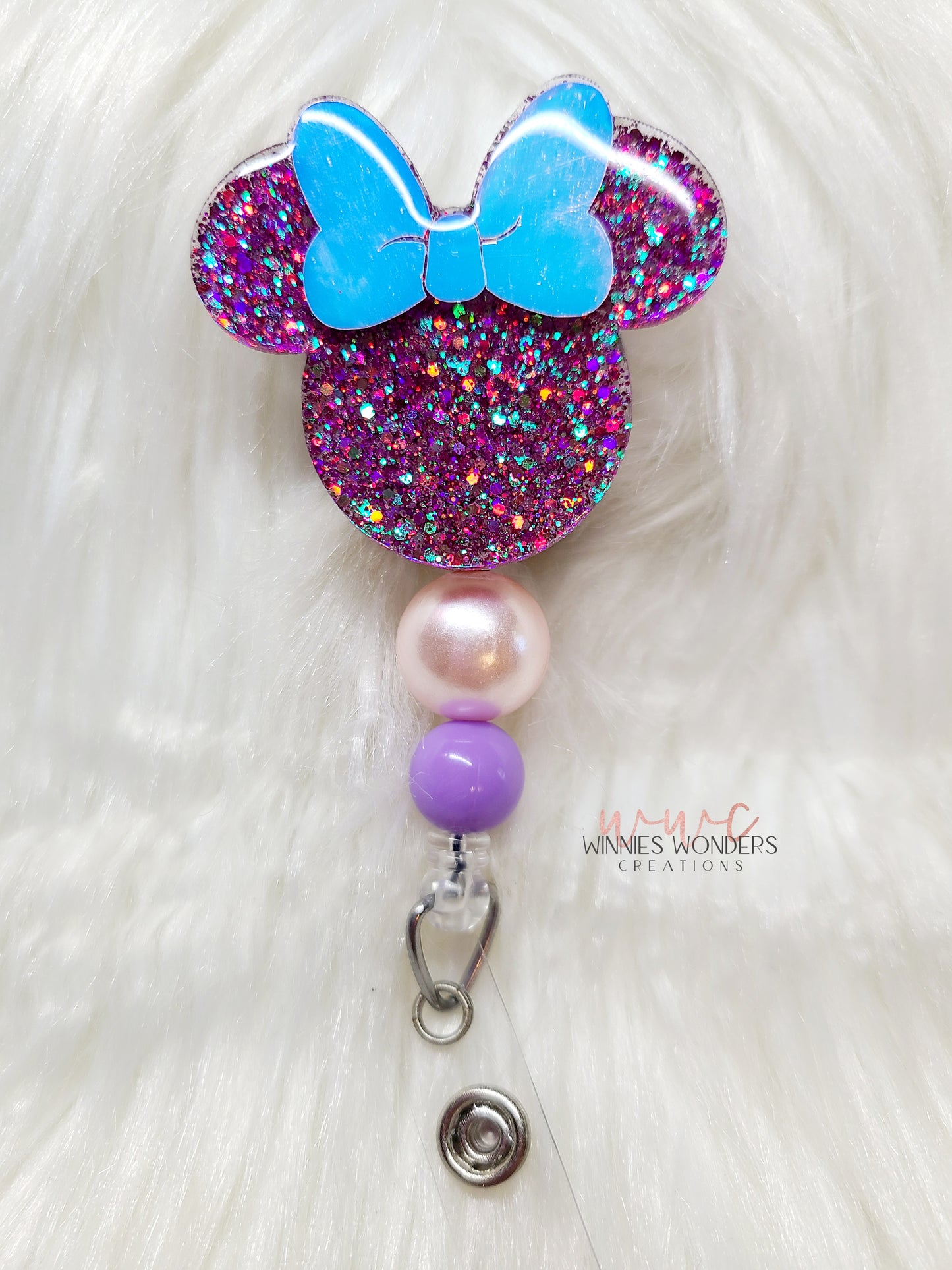 Mouse Ears w/ Bow Badge Reel