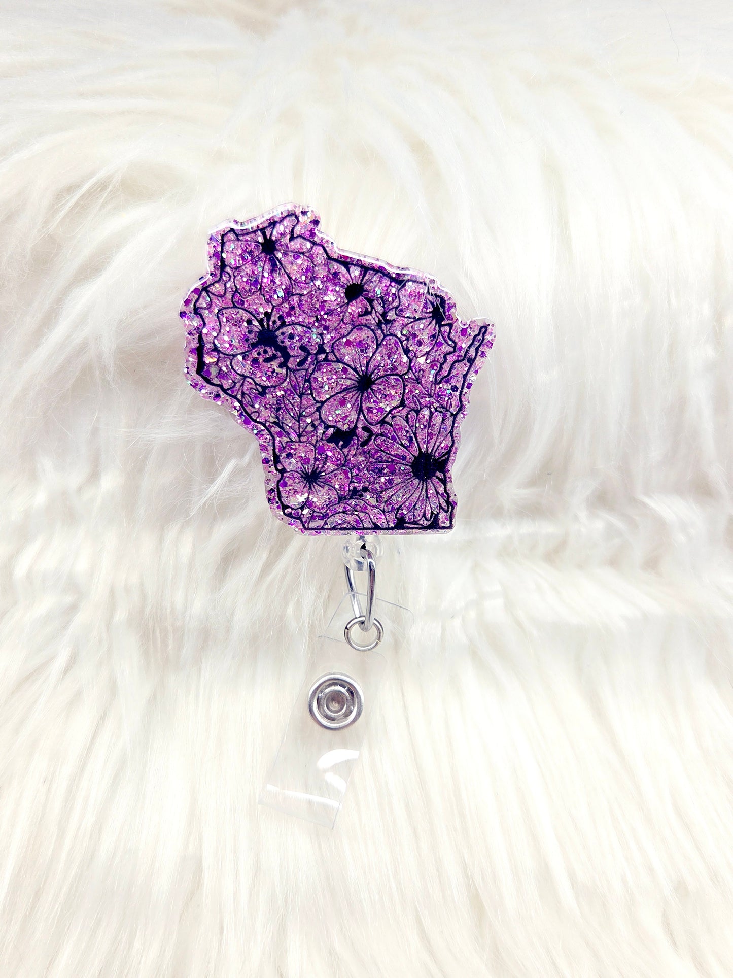Floral Wisconsin Badge Reel