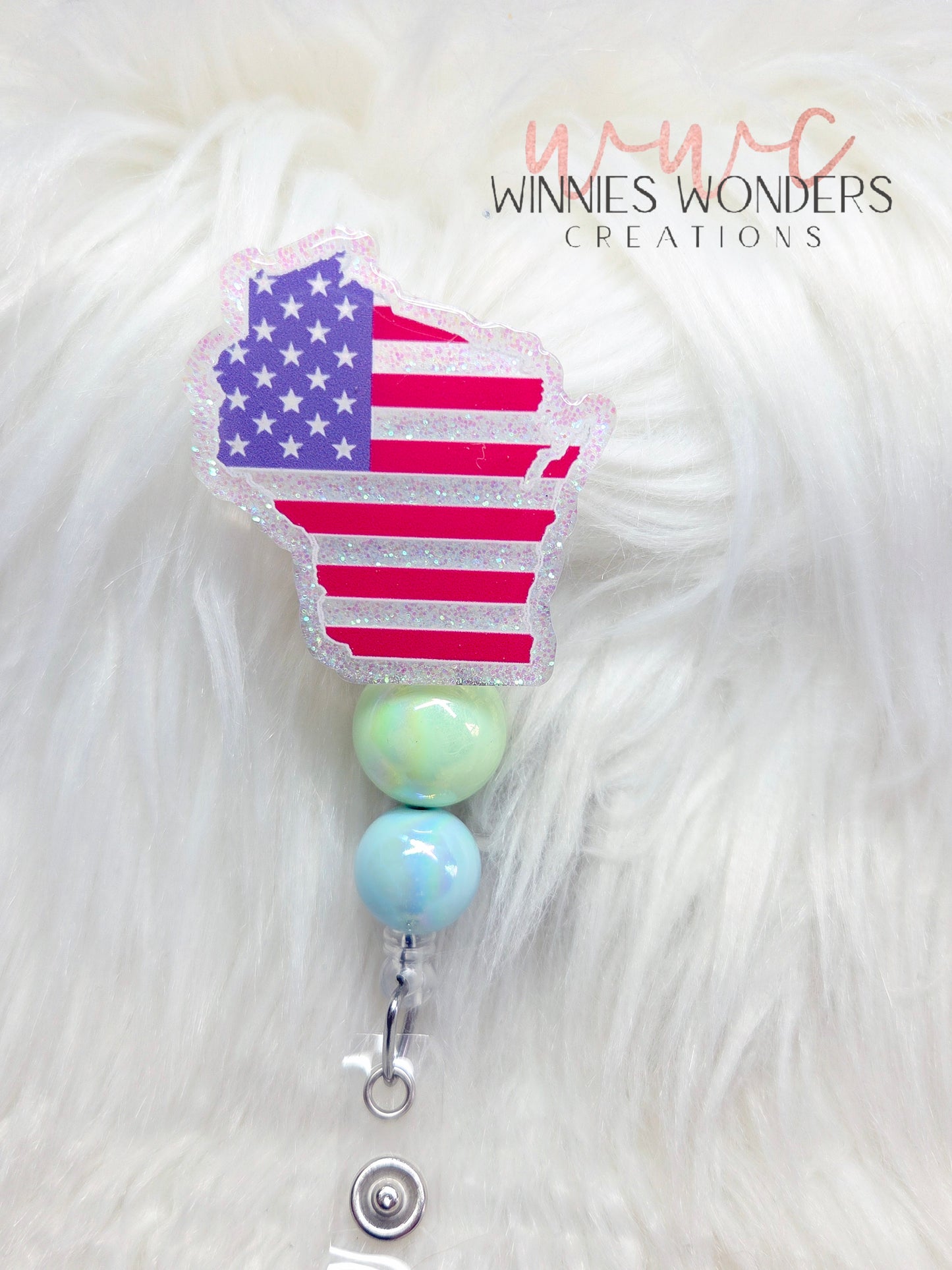 US Flag Wisconsin Badge Reel