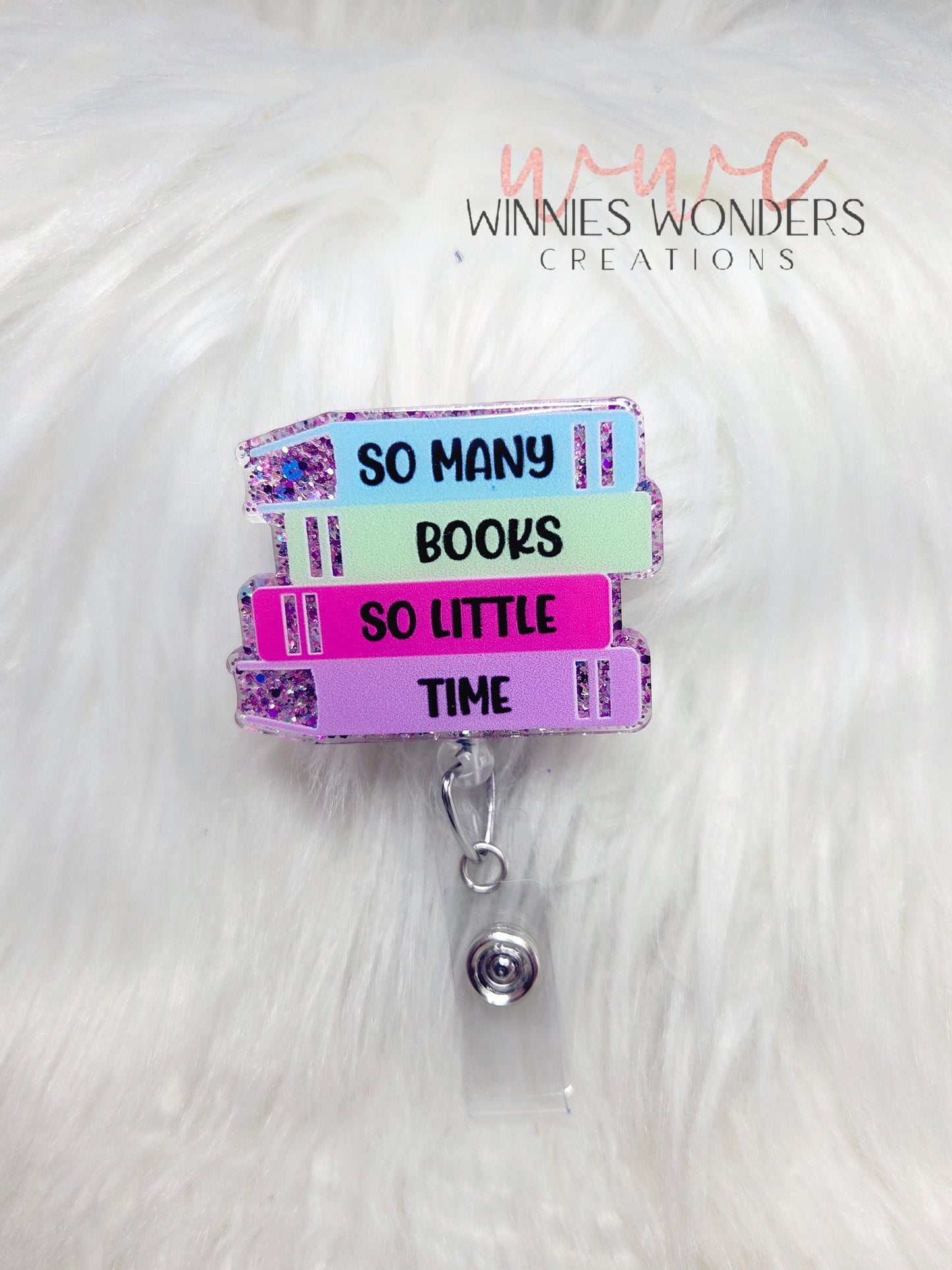 Stacked Books-So many Books, so little time Badge Reel