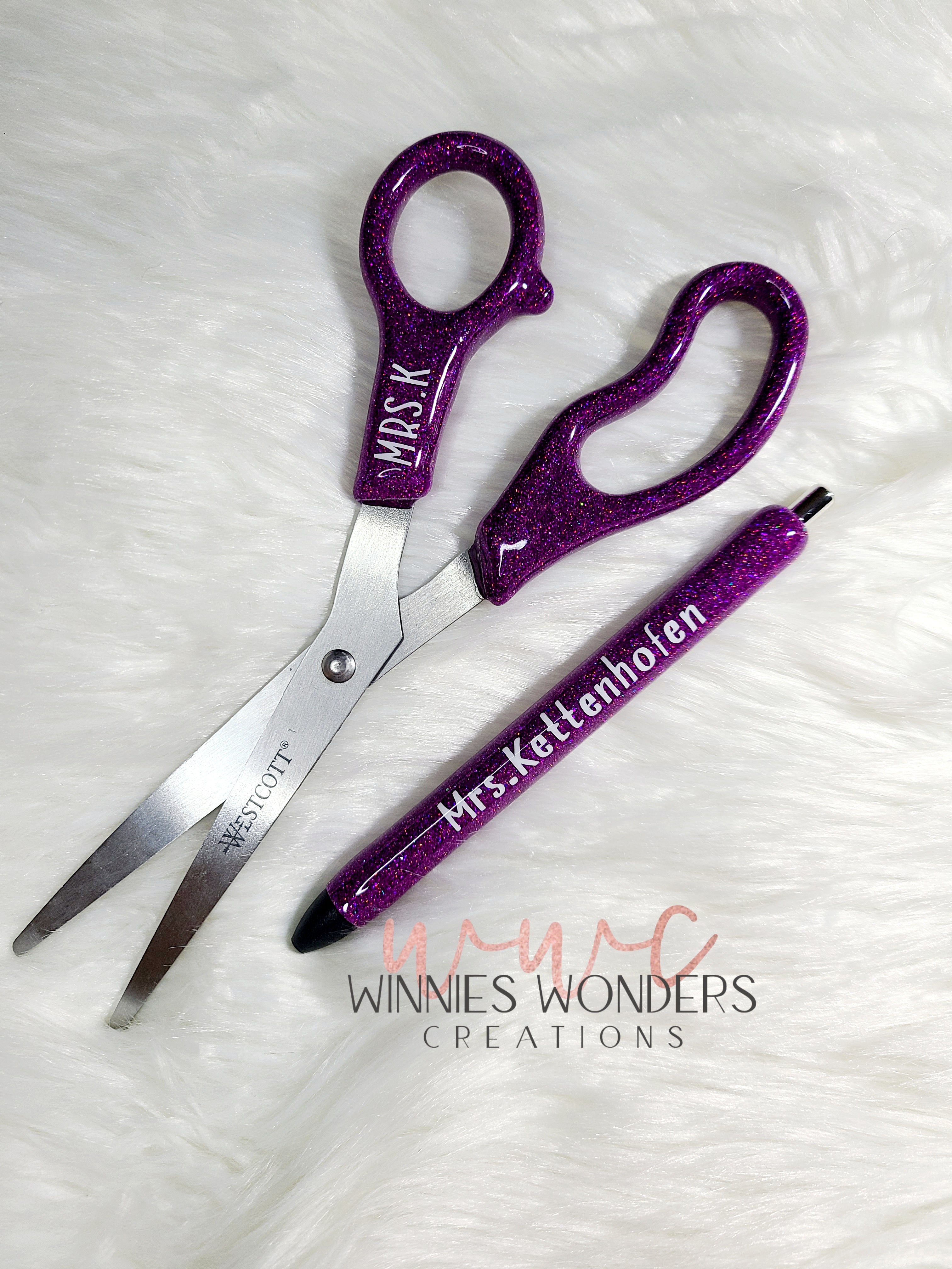 Glittered Scissors with Matching Pen – Winnies Wonders Creations