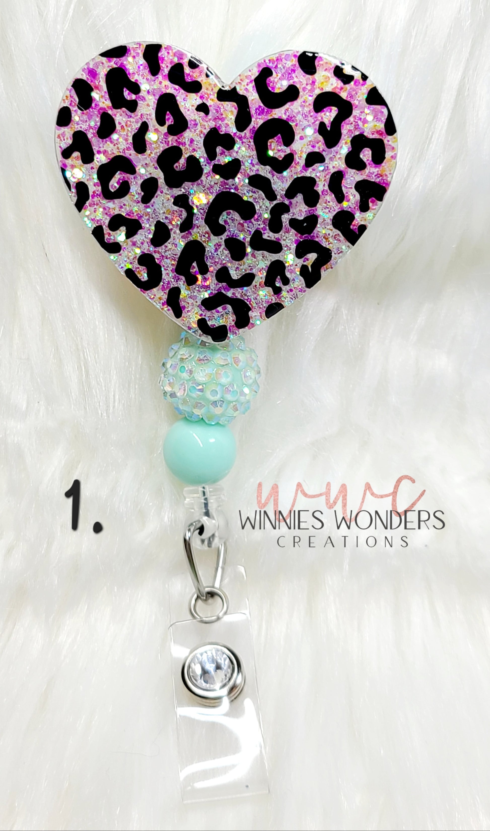 Leopard Hearts Badge Reel – Winnies Wonders Creations