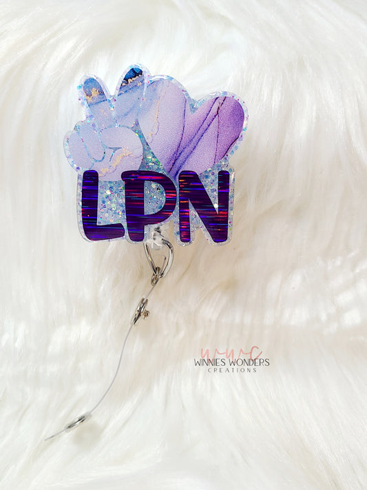 Peace Love LPN Badge Reel