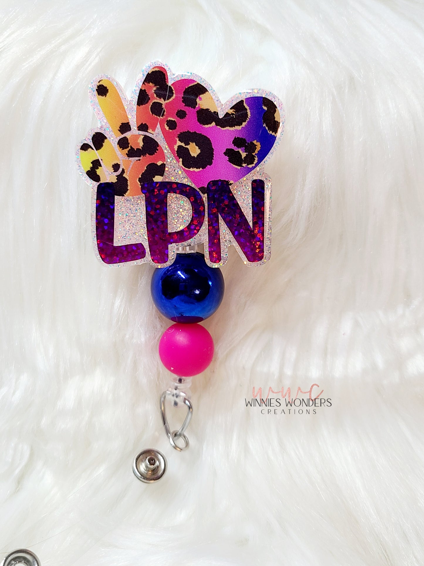 Peace Love LPN Badge Reel
