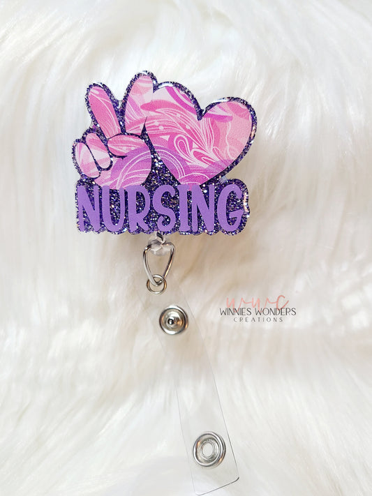Peace Love Nursing Badge Reel