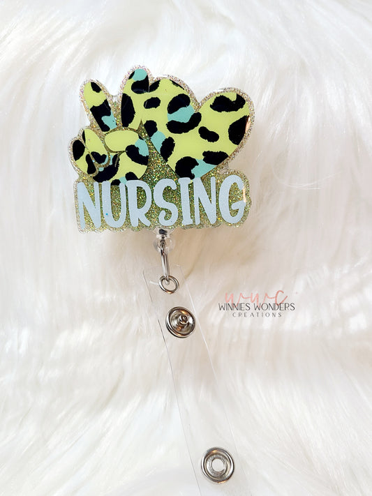 Peace Love Nursing Badge Reel