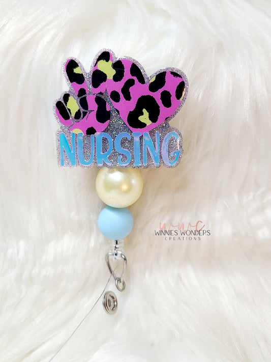Peace Love Nursing Badge Reel