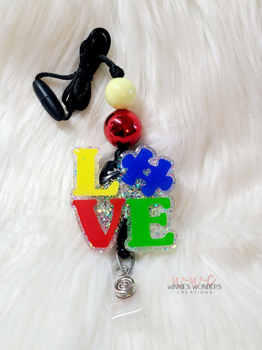 Autism Love Puzzle Lanyard
