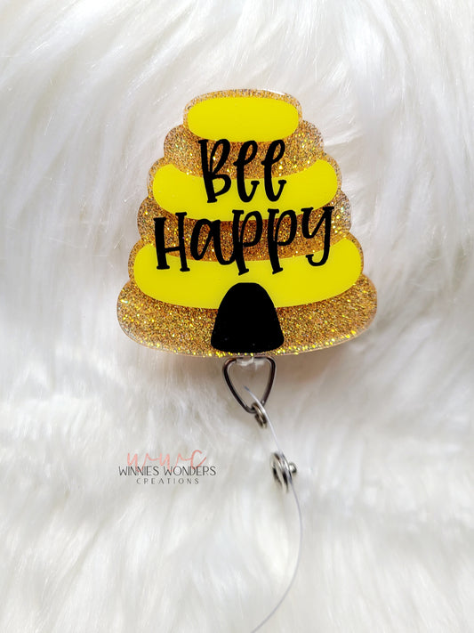 Bee Happy Hive Badge Reel