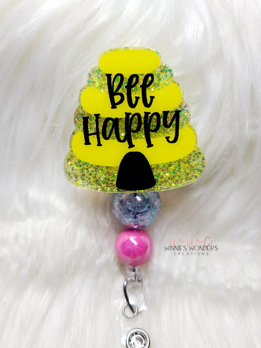 Bee Happy Hive Badge Reel
