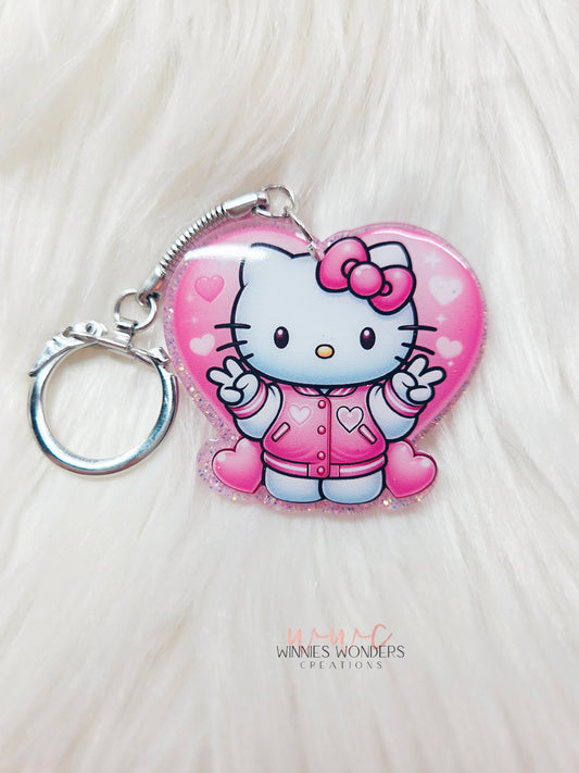 Peace Cat Keychain