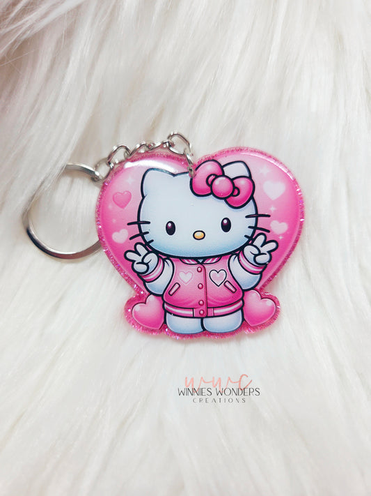 Peace Cat Keychain