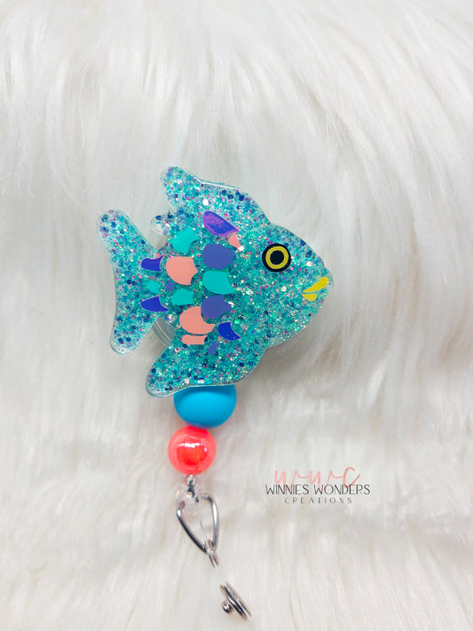 Rainbow Fish Badge Reel