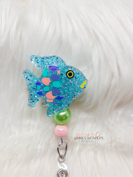 Rainbow Fish Badge Reel