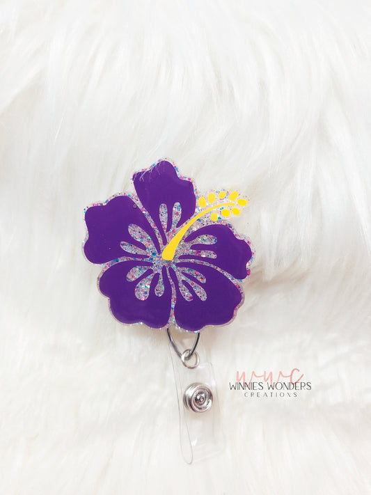 Hibiscus Flower Badge Reel