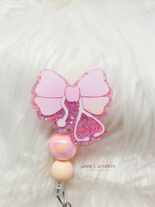 Bow Stethoscope Badge Reel