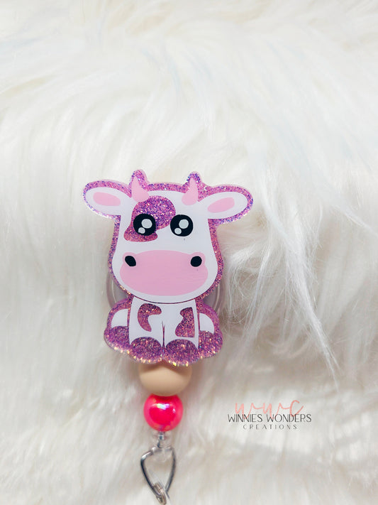 Pink Cow Badge Reel