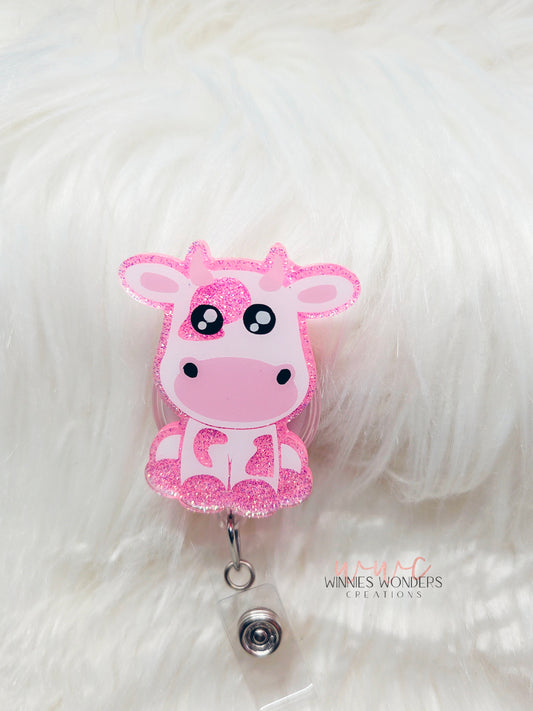 Pink Cow Badge Reel