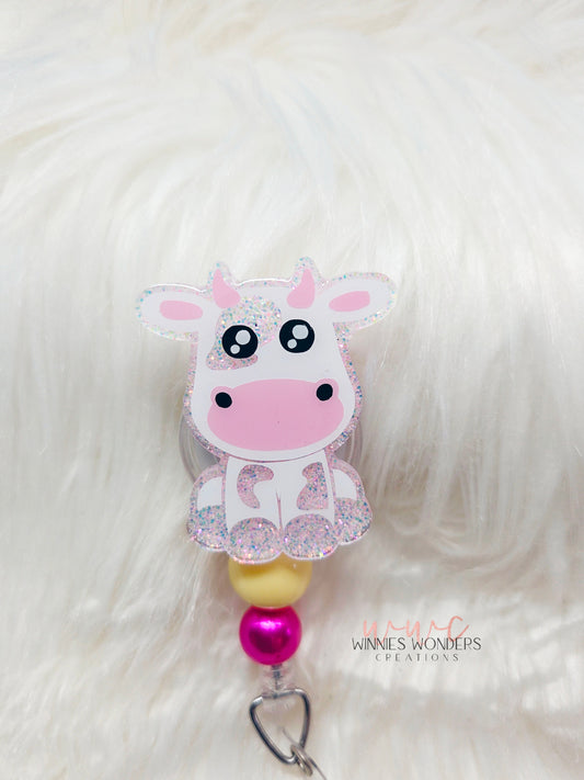Pink Cow Badge Reel