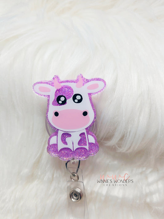 Pink Cow Badge Reel