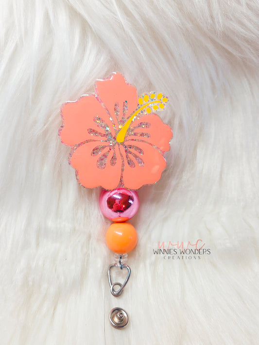 Hibiscus Flower Badge Reel