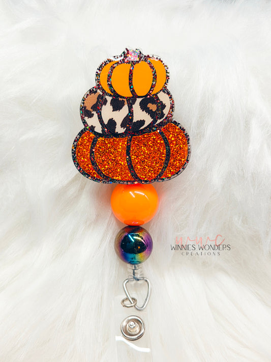 Stacked Pumpkins Badge Reel