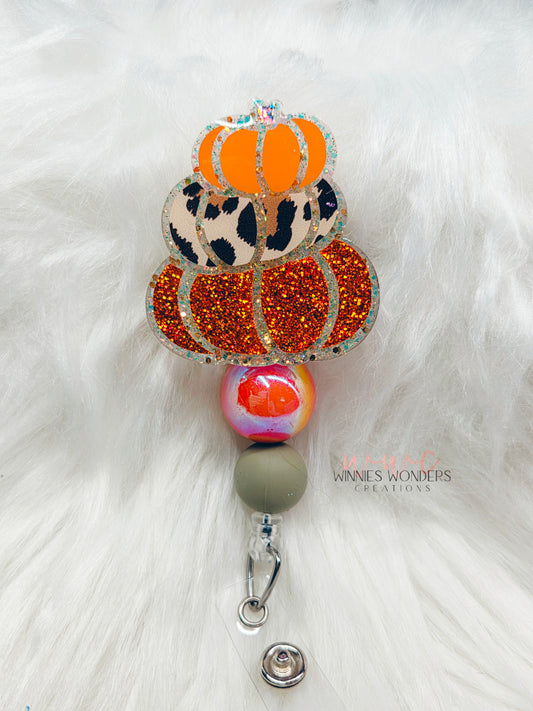 Stacked Pumpkins Badge Reel