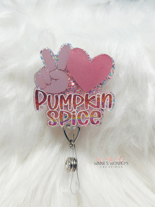 Peace Love Pumpkin Spice Badge Reel